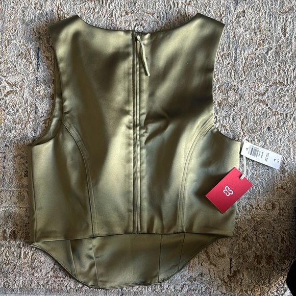 Aritzia Sunday best Satin Shiloh sage Green Corset Top NWT - Picture 3 of 3